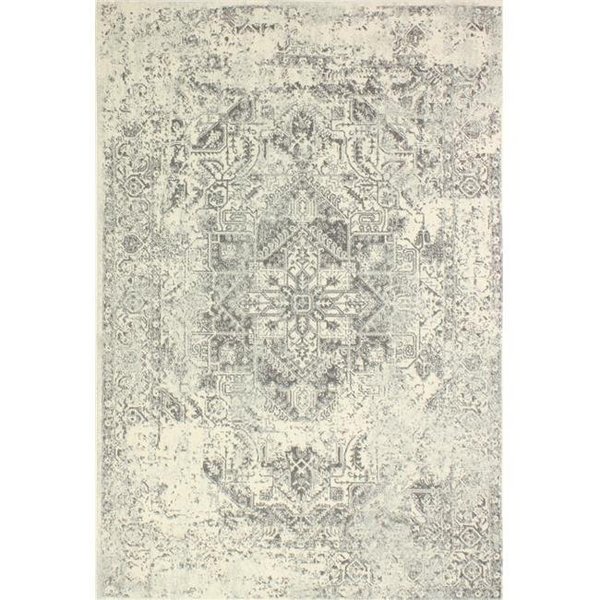 Bashian Bashian E110-IVGY-76X96-5437A Everek Collection Abstract Transitional Polypropylene Machine Made Area Rug; Ivory & Grey - 7 ft. 6 in. x 9 ft. 6 in. E110-IVGY-76X96-5437A